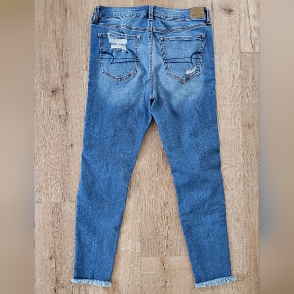 American Eagle High Rise Jegging Distressed Medium Wash 12R - Picture 6 of 8